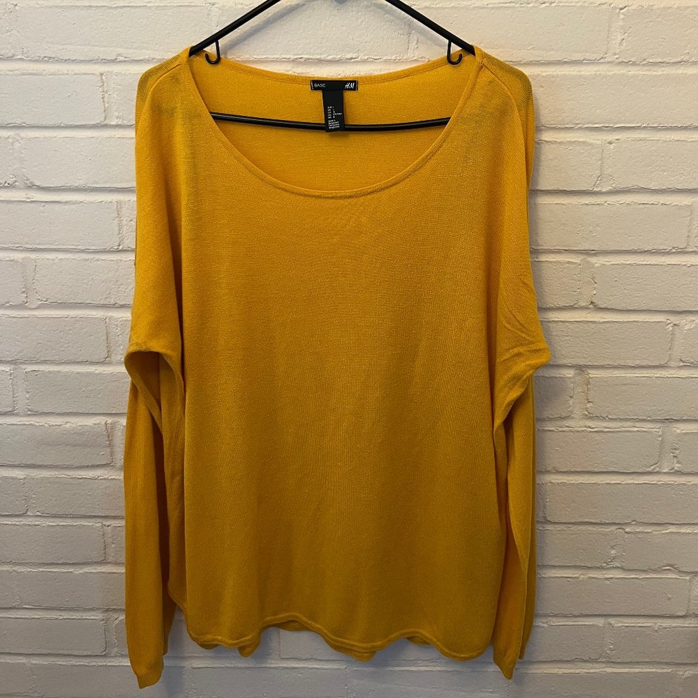 H&M Mustard Large Basic Long Sleeve Top